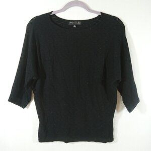 Catherine Malandrino 3/4 Sleeve Top Women's Small Black